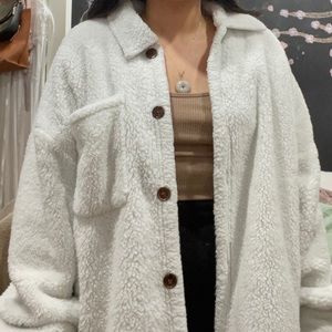 Pacsun sherpa button down shacket